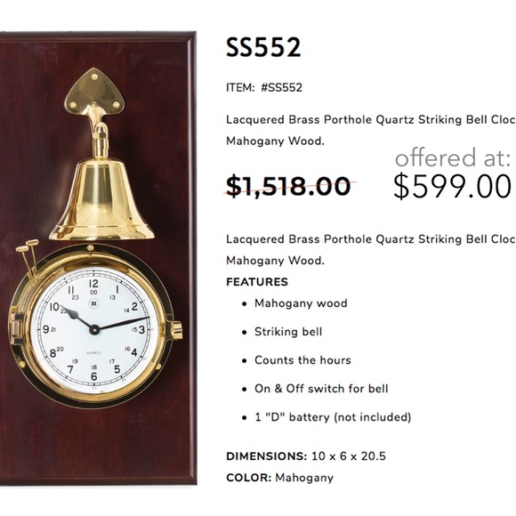 Bey-Berk Striking Bell Clock - Picture 5 of 5